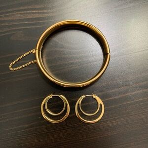 Monet bracelet and hoop earrings
